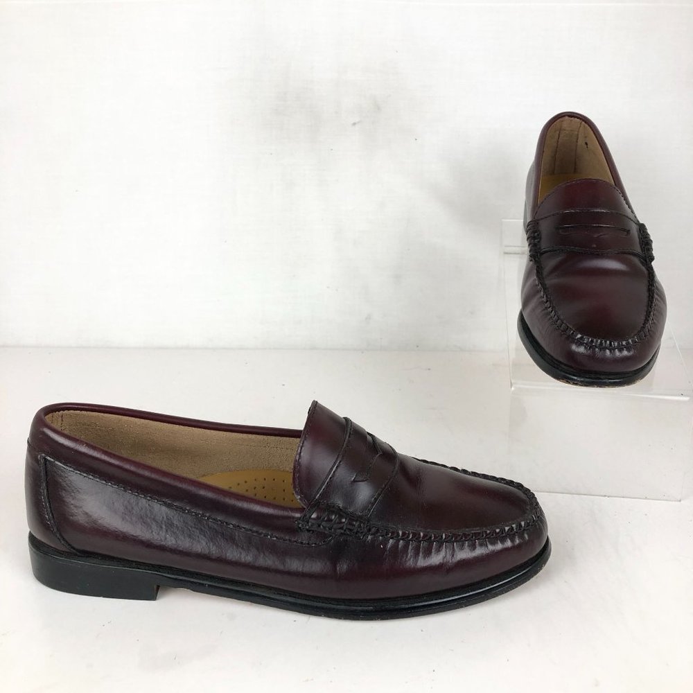 GH Bass & Co Women's Size 8W Whitney Weejuns Oxblood Leather Slip On Loafers